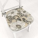 Oblý podsedák PML-089 Biele kvety na béžovom - 39x37x3 cm - Biante.sk
