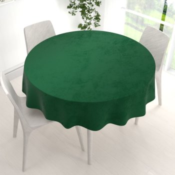 Sametový kulatý ubrus Velvet Premium SVP-032 Zelený - detail 1 - Biante.cz