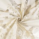 Sametová látka Isabela Flower IBL-022 Zlaté květy na smetanovém - šířka 295 cm - detail 2 - Biante.cz