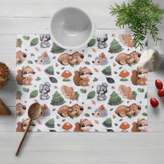 Dětské bavlněné prostírání na stůl Sandra SA-282 Veverky a lesní kamarádi - Biante.cz Dětské bavlněné prostírání na stůl Sandra SA-282 Veverky a lesní kamarádi - Biante.cz