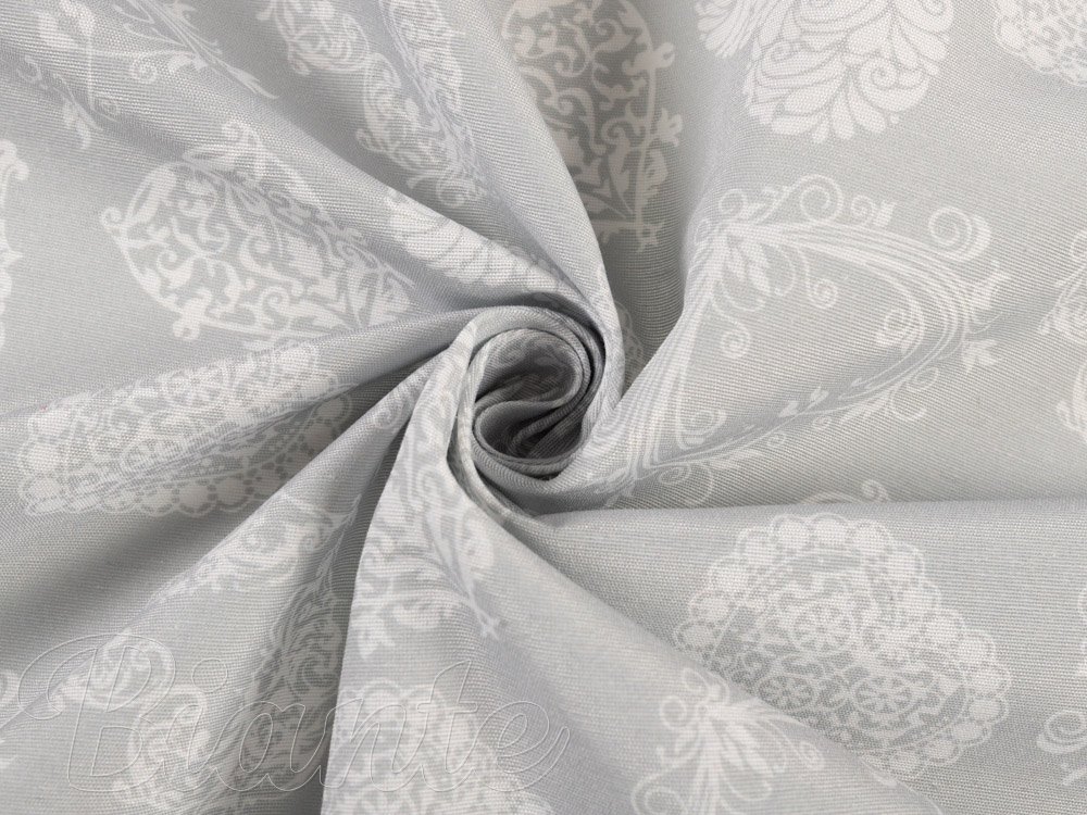 Dekorační látka PML-071 Srdce s ornamenty na šedém - šířka 150 cm - detail 2 - Biante.cz Dekorační látka PML-071 Srdce s ornamenty na šedém - šířka 150 cm - detail 2 - Biante.cz