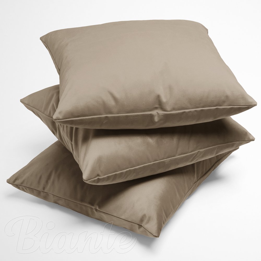 Sametový povlak na polštář Velvet Premium SVP-030 Šedobéžový - detail 1 - Biante.cz