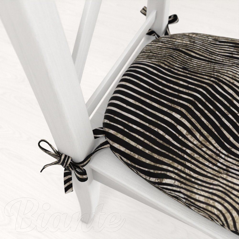 Sametový oblý podsedák Tamara TMR-052 Zebrovaný vzor - 39x37x3 cm - detail 1 - Biante.cz