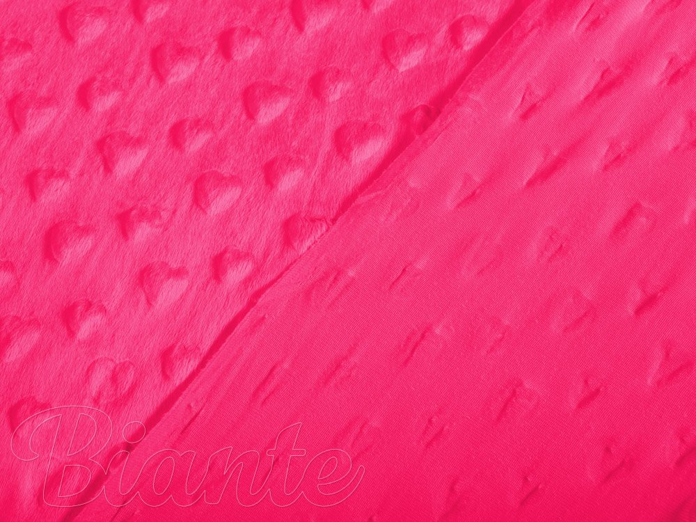 Dětská látka Minky 3D srdíčka MKS-009 Fuchsiová - šířka 150 cm - detail 3 - Biante.cz Dětská látka Minky 3D srdíčka MKS-009 Fuchsiová - šířka 150 cm - detail 3 - Biante.cz