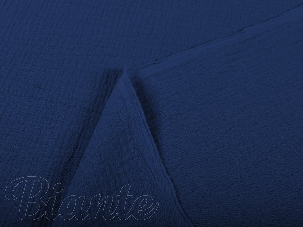 Mušelín dvojitá gázovina MSN-055 Tmavě modrá - metráž šířka 140 cm - detail 3 - Biante.cz