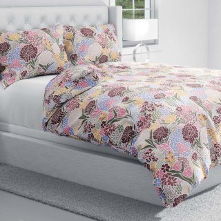 Bavlnené posteľné obliečky Sandra SA-648 Akvarelové kvety na bielom - detail 1 - Biante.sk Bavlnené posteľné obliečky Sandra SA-648 Akvarelové kvety na bielom - detail 1 - Biante.sk