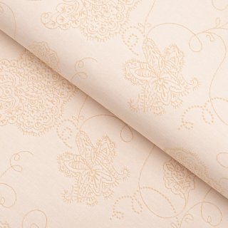Teflonová látka na ubrusy TF-099 Zlaté květované ornamenty na béžovém - šířka 180 cm - Biante.cz