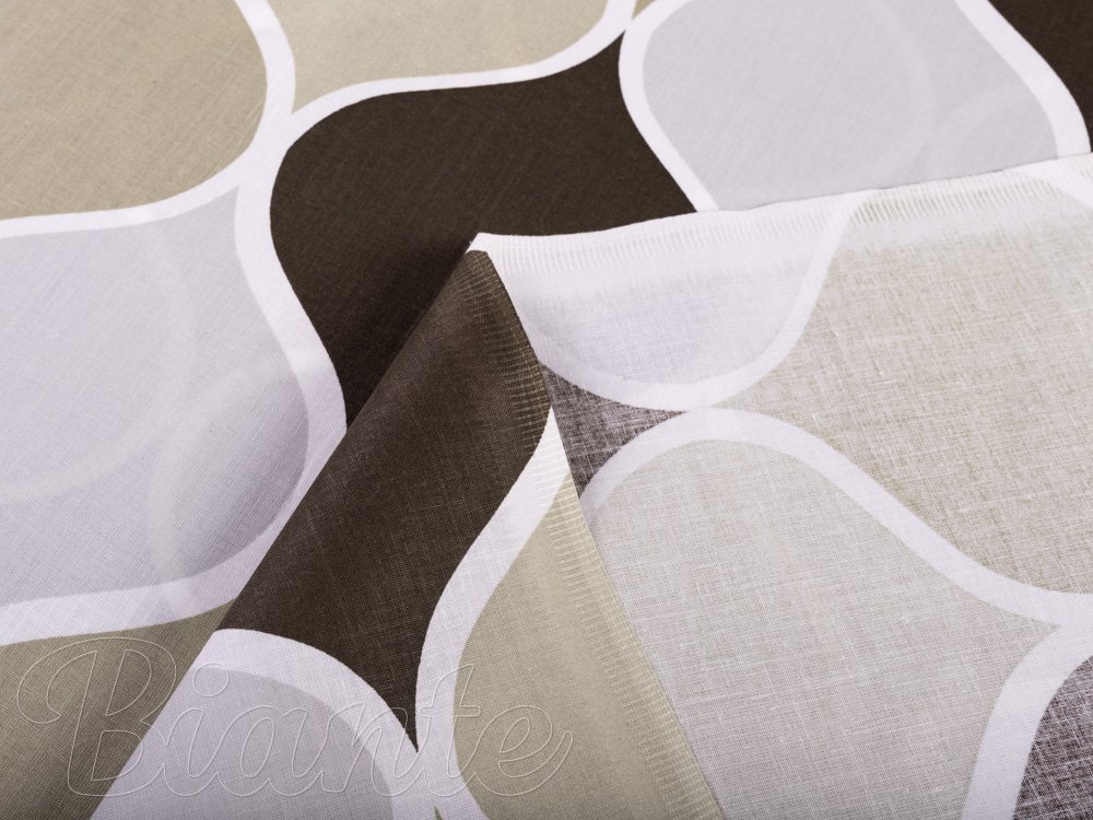 Bavlněná látka/plátno Sandra SA-303 Hnědo šedé designové vlny - šířka 220 cm - detail 4 - Biante.cz