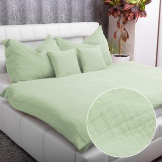 Mušelínové ložní povlečení Nature MSN-067 Pastelově pistáciové - Biante.cz