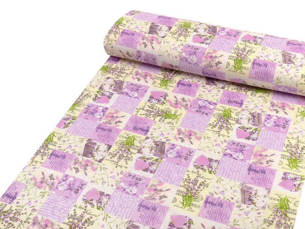 Bavlněná látka/plátno Sandra SA-559 Levandulová zahrada - šířka 220 cm - detail 1 - Biante.cz