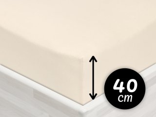 Jersey napínacie prestieradlo na extra vysoký matrac JR-002 Smotanové - Biante.sk Jersey napínacie prestieradlo na extra vysoký matrac JR-002 Smotanové - Biante.sk