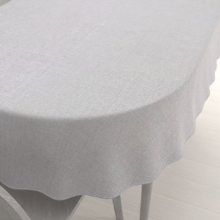 Dekorační oválný ubrus BKW-206 Světle šedobéžový žíhaný - Biante.cz Dekorační oválný ubrus BKW-206 Světle šedobéžový žíhaný - Biante.cz