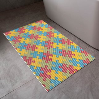 Koupelnová pěnová rohož / předložka PRO-086 Barevné puzzle - metráž šířka 65 cm - detail 1 - Biante.cz Koupelnová pěnová rohož / předložka PRO-086 Barevné puzzle - metráž šířka 65 cm - detail 1 - Biante.cz