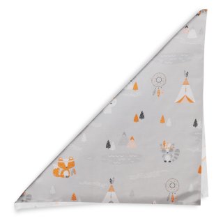 Dětský bavlněný šátek Sandra SA-699 Oranžová zvířátka Indiáni na šedém - detail 1 - Biante.cz Dětský bavlněný šátek Sandra SA-699 Oranžová zvířátka Indiáni na šedém - detail 1 - Biante.cz