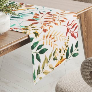 Bavlněný běhoun na stůl Sandra SA-712 Podzimní větvičky s listy na bílém - Biante.cz Bavlněný běhoun na stůl Sandra SA-712 Podzimní větvičky s listy na bílém - Biante.cz