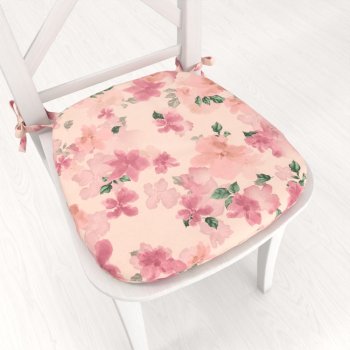 Sametový oblý podsedák Tamara TMR-039 Růžovo-fialové akvarelové květy na světle lososovém - 39x37x3 cm - Biante.cz Sametový oblý podsedák Tamara TMR-039 Růžovo-fialové akvarelové květy na světle lososovém - 39x37x3 cm - Biante.cz