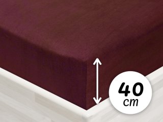 Jersey napínacie prestieradlo na extra vysoký matrac JR-011 Bordó - Biante.sk Jersey napínacie prestieradlo na extra vysoký matrac JR-011 Bordó - Biante.sk