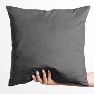 Sametový povlak na polštář Velvet Premium SVP-017 Tmavě šedý - Biante.cz