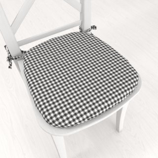 Oblý podsedák Rebeka RE-012 Sivo-biela kocka malá - 39x37x3 cm - Biante.sk