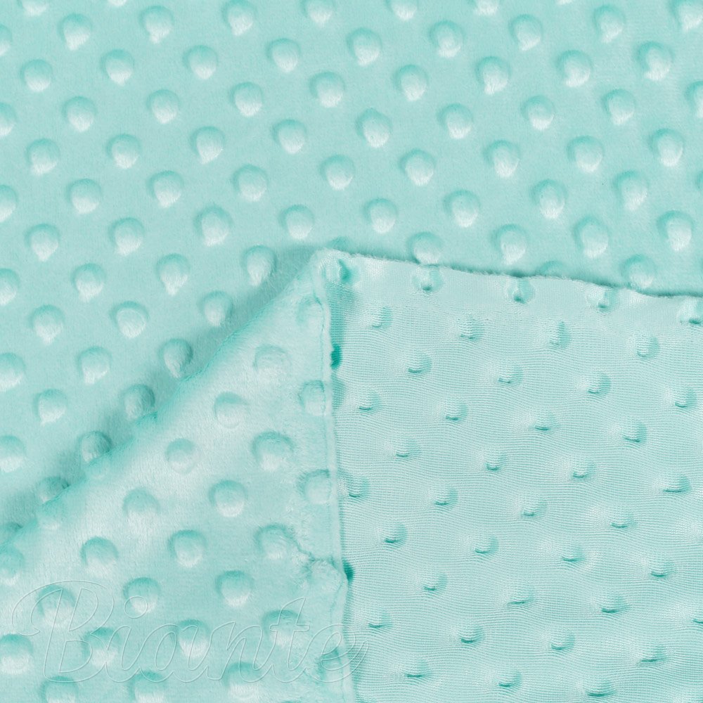 Dětská látka Minky TOP 3D puntíky MKP-055 Světle mintová - šířka 170 cm - detail 3 - Biante.cz