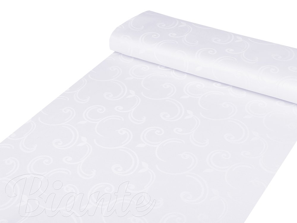 Teflonová látka na ubrusy TF-100 Bílé ornamenty s lístky - šířka 155 cm - detail 3 - Biante.cz Teflonová látka na ubrusy TF-100 Bílé ornamenty s lístky - šířka 155 cm - detail 3 - Biante.cz