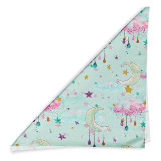 Dětský bavlněný šátek Sandra SA-522 Měsíční obloha na mintovém - detail 1 - Biante.cz