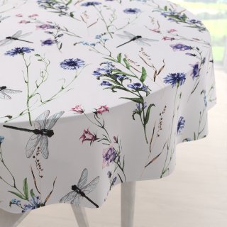 Bavlněný kulatý ubrus Sandra SA-429 Luční kvítí s vážkami - Biante.cz Bavlněný kulatý ubrus Sandra SA-429 Luční kvítí s vážkami - Biante.cz