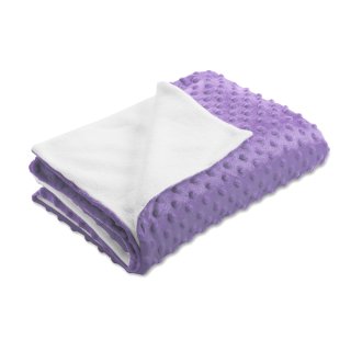 Detská obojstranná deka Minky TOP 3D bodky/Polar MKP-058 Fialová - Biante.sk