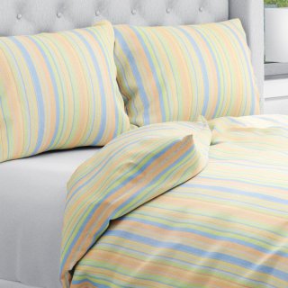 Bavlněné ložní povlečení Sandra SA-734 Pastelově barevné proužky - Biante.cz
