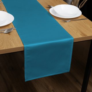 Saténový běhoun na stůl polyesterový Satén LUX-021 Petrolejově modrý - Biante.cz