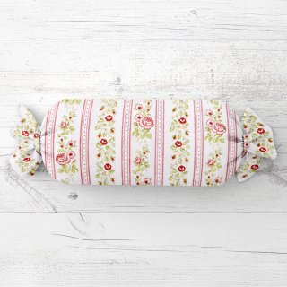 Polštář válec bonbon Sandra SA-347 Červené růže a červené pruhy - Biante.cz Polštář válec bonbon Sandra SA-347 Červené růže a červené pruhy - Biante.cz
