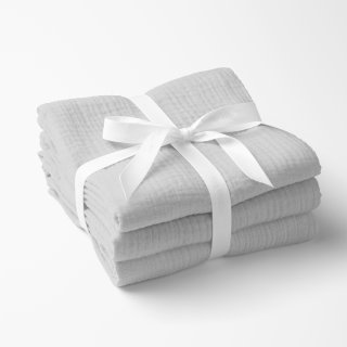 Mušelínová utierka Nature MSN-057 Bledo sivá - sada 3 ks - Biante.sk