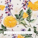 Dekoračná látka PML-103 Pomaranče medzi kvetmi na bielom - šírka 150 cm - detail 5 - Biante.sk