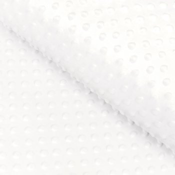 Dětská látka Minky 3D puntíky MKP-016 Krémově bílá - šířka 150 cm