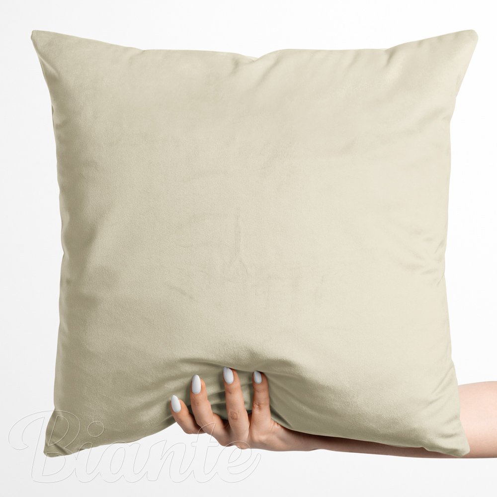 Zamatová obliečka na vankúš Velvet Prémium SVP-003 Smotanová 50x50 cm - SKLADOM