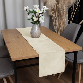 Sametový běhoun na stůl Velvet Premium SVP-003 Smetanový - detail 1 - Biante.cz