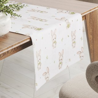 Detský bavlnený behúň na stôl Sandra SA-401 Zajačiky na bielom - Biante.sk Detský bavlnený behúň na stôl Sandra SA-401 Zajačiky na bielom - Biante.sk