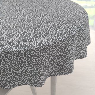 Bavlněný kulatý ubrus Sandra SA-258 Ornamenty na tmavě šedém - Biante.cz Bavlněný kulatý ubrus Sandra SA-258 Ornamenty na tmavě šedém - Biante.cz