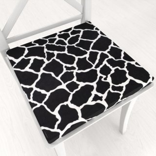 Sametový čtvercový podsedák Tamara TMR-015 Černobílý žirafí vzor - 38x38x3 cm - Biante.cz