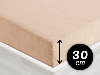 Froté napínacie prestieradlo na vysoký matrac FR-033 Béžové - Biante.sk Froté napínacie prestieradlo na vysoký matrac FR-033 Béžové - Biante.sk