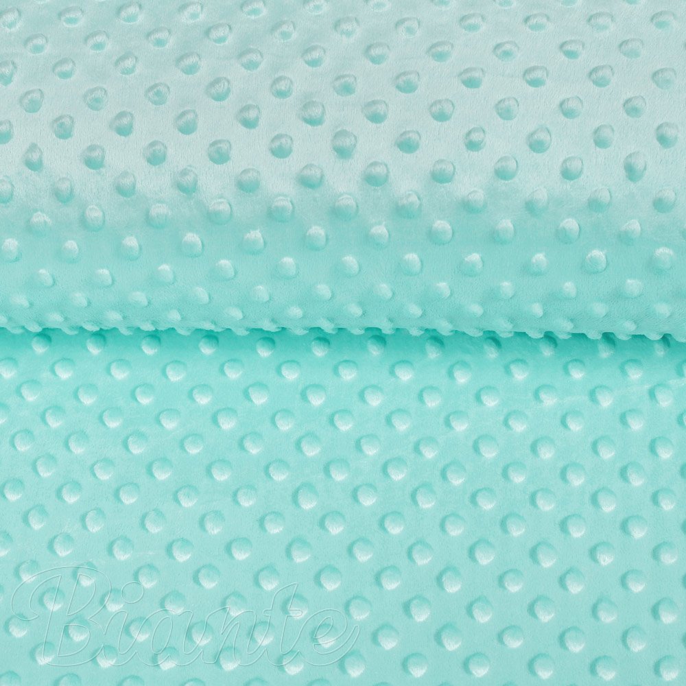 Dětská látka Minky TOP 3D puntíky MKP-055 Světle mintová - šířka 170 cm - detail 4 - Biante.cz