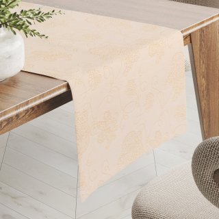 Teflonový běhoun na stůl TF-099 Zlaté květované ornamenty na béžovém - Biante.cz Teflonový běhoun na stůl TF-099 Zlaté květované ornamenty na béžovém - Biante.cz