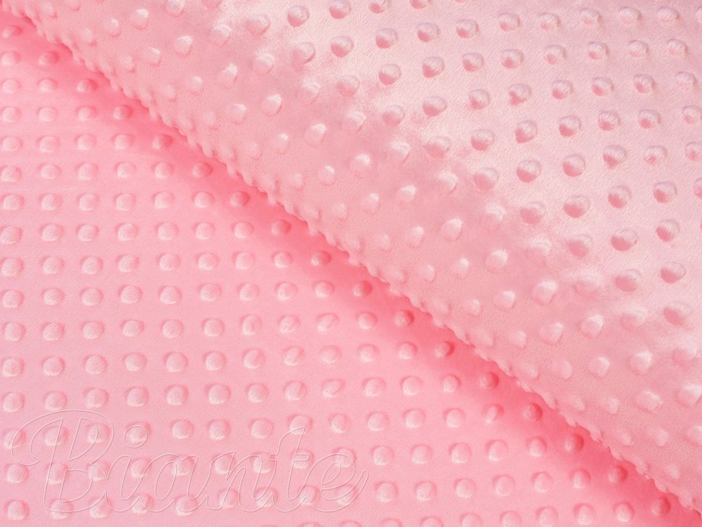 Dětská látka Minky 3D puntíky MKP-011 Světle růžová - šířka 150 cm - Biante.cz Dětská látka Minky 3D puntíky MKP-011 Světle růžová - šířka 150 cm - Biante.cz