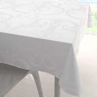 Velký dekorační čtvercový ubrus Monako PM-125 Velký zámecký vzor bílý - Biante.cz