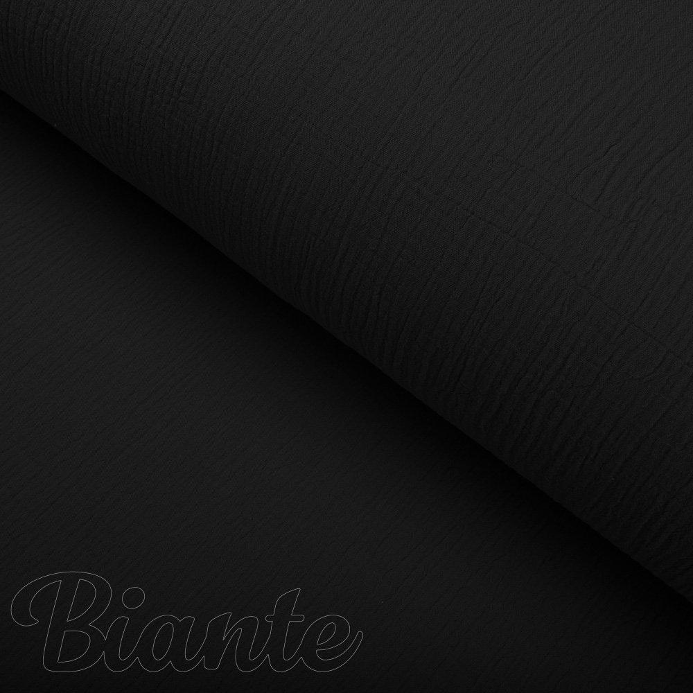 Mušelín dvojitá gázovina MSN-087 Černá - metráž šířka 140 cm - detail 4 - Biante.cz