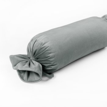 Sametový polštář válec bonbon Velvet Premium SVP-046 Světle šedý - Biante.cz