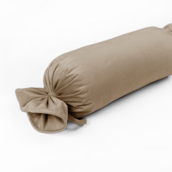 Sametový polštář válec bonbon Velvet Premium SVP-026 Kávově béžový - Biante.cz