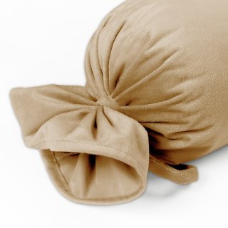 Sametový polštář válec bonbon Velvet Premium SVP-006 Pískově béžový - detail 1 - Biante.cz
