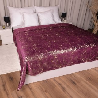 Sametový přehoz na postel Isabela IBL-006 Gold Design vínový - detail 1 - Biante.cz Sametový přehoz na postel Isabela IBL-006 Gold Design vínový - detail 1 - Biante.cz