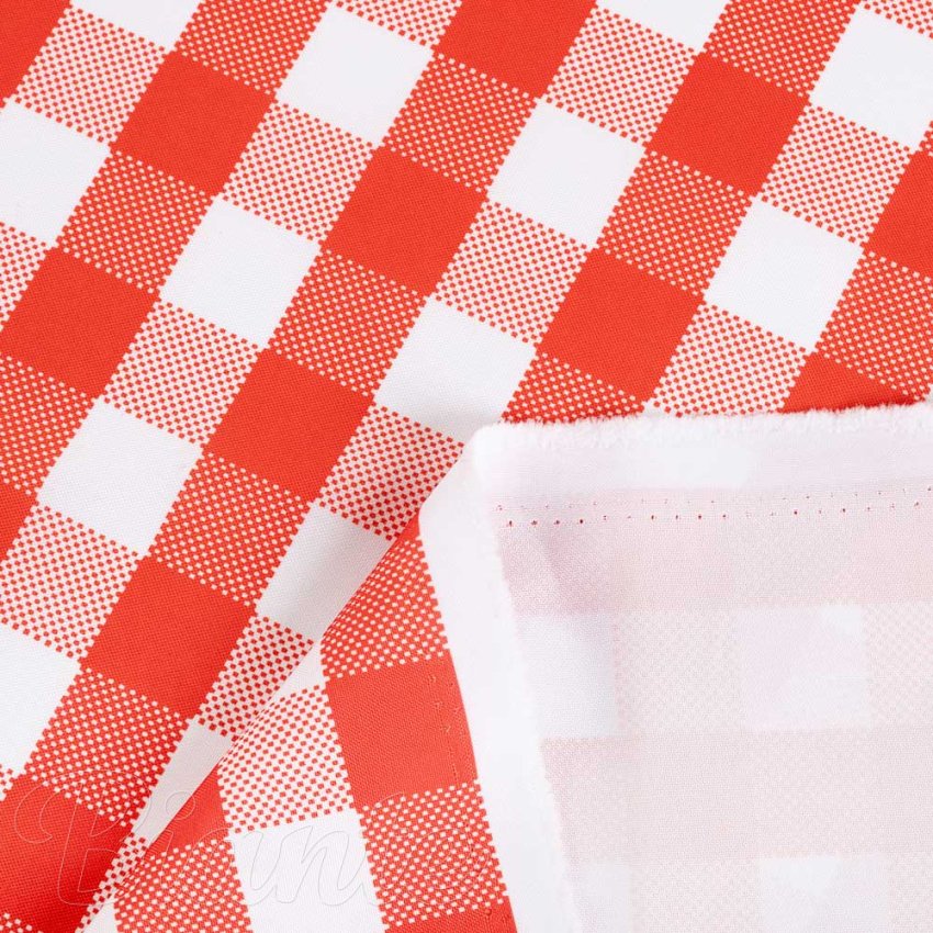 Teflonová látka na ubrusy TF-071 Červeno-bílá kostka - šířka 155 cm - detail 6 - Biante.cz